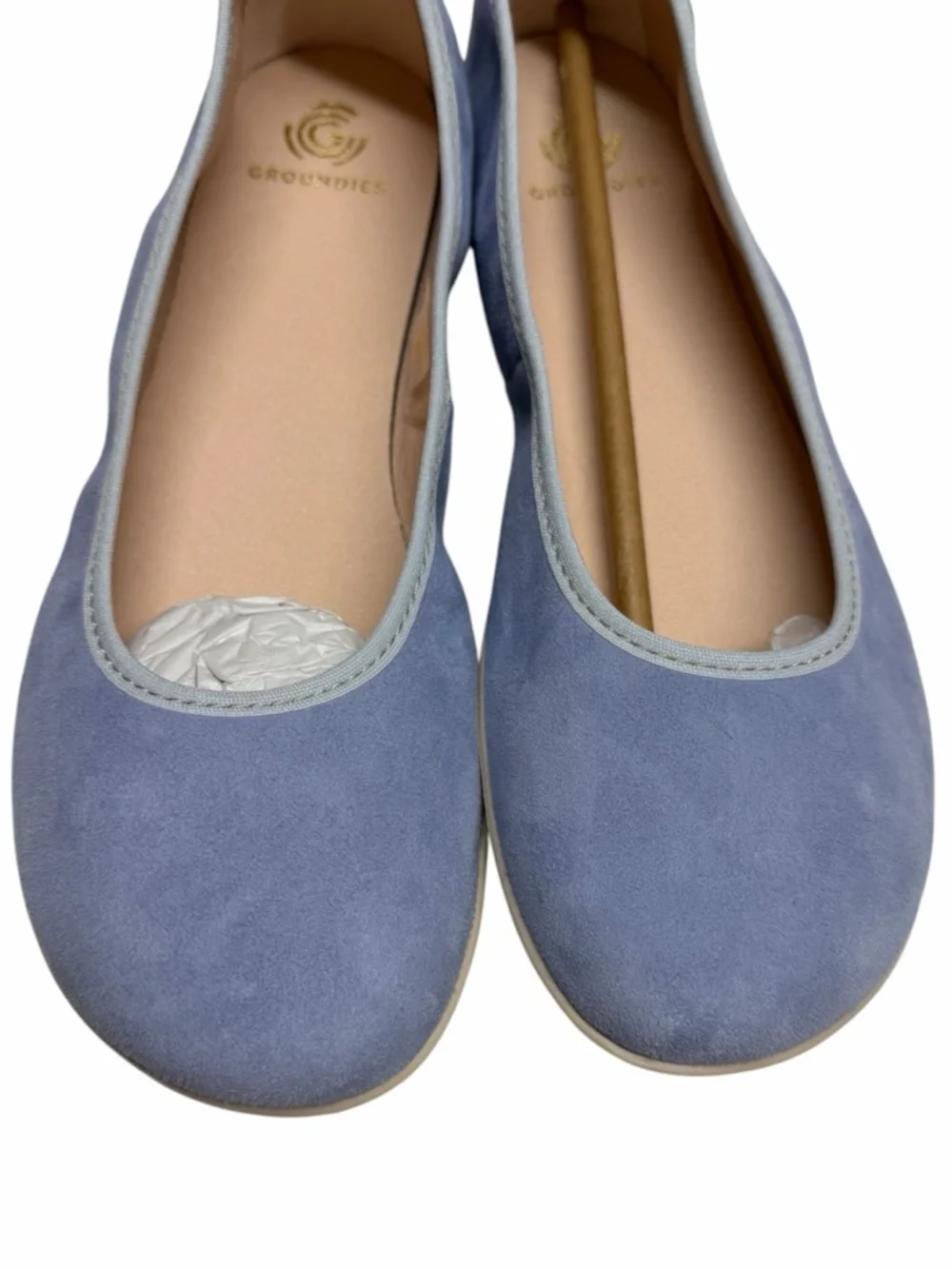 NWT Groundies Barefoot Shoes Lily Suede Ballet Flat Shoes Blue barefootwear sz 8 - Picture 10 of 13